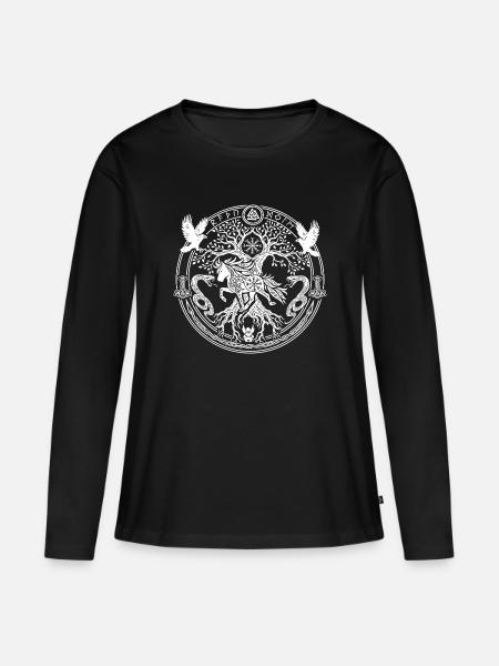 Nordisches Islandpferd - Frauen Premium Bio Langarmshirt - Schwarz