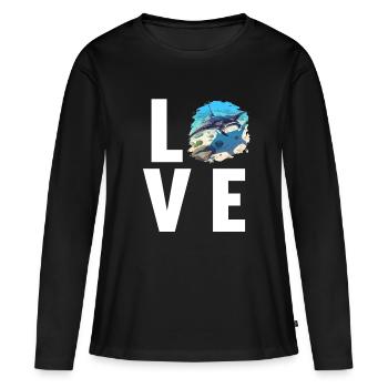 Raies Manta Raies - T-shirt manches longues Premium bio Femme - noir - Devant - Julia (174cm)