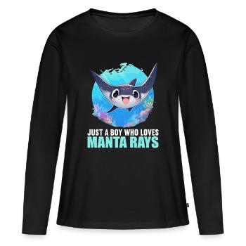 Raies Manta Raies - T-shirt manches longues Premium bio Femme - noir - Devant - Julia (174cm)
