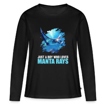 Raies Manta Raies - T-shirt manches longues Premium bio Femme - noir - Devant - Julia (174cm)