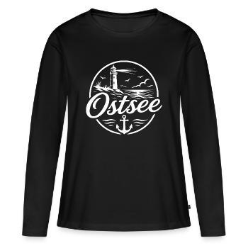 Mer Baltique - T-shirt manches longues Premium bio Femme - noir - Devant - Julia (174cm)