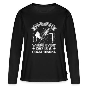 Anesthésiste Coma-Drame Anesthésie - T-shirt manches longues Premium bio Femme - noir - Devant - Julia (174cm)