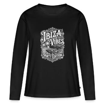 Ibiza Vibes - T-shirt manches longues Premium bio Femme - noir - Devant - Julia (174cm)
