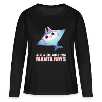 Raies Manta Raies - T-shirt manches longues Premium bio Femme - noir - Devant - Julia (174cm)