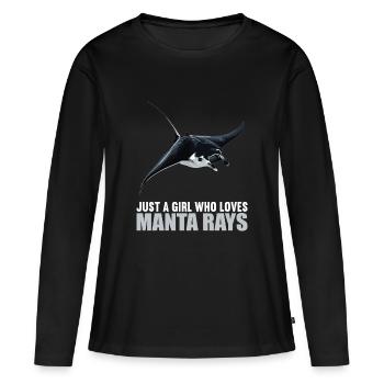 Raies Manta Raies - T-shirt manches longues Premium bio Femme - noir - Devant - Julia (174cm)