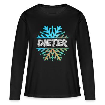 Vorname Dieter - Frauen Premium Bio Langarmshirt - Schwarz - Vorne - Julia (174cm)