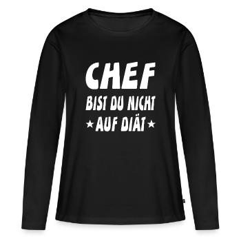 Chef - Frauen Premium Bio Langarmshirt - Schwarz - Vorne - Julia (174cm)