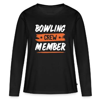 Équipe de bowling - T-shirt manches longues Premium bio Femme - noir - Devant - Julia (174cm)