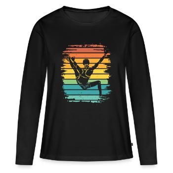 Bloc de bloc de Boulderer - T-shirt manches longues Premium bio Femme - noir - Devant - Julia (174cm)
