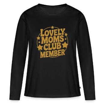 Lovely Moms Club Member - Frauen Premium Bio Langarmshirt - Schwarz - Vorne - Julia (174cm)