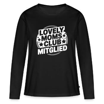 Lovely Moms Club Mitglied - Frauen Premium Bio Langarmshirt - Schwarz - Vorne - Julia (174cm)