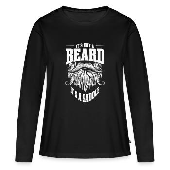 Ce n’est pas une barbe, c’est une selle - T-shirt manches longues Premium bio Femme - noir - Devant - Julia (174cm)