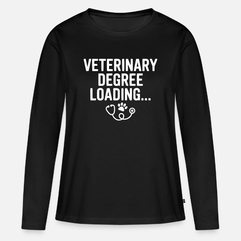 Veterinärabschluss wird geladen... - Frauen Premium Bio Langarmshirt - Schwarz