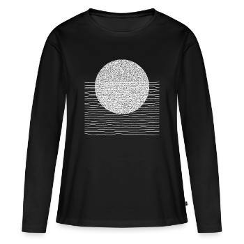 Soleil monochrome sur les vagues - T-shirt manches longues Premium bio Femme - noir - Devant - Julia (174cm)