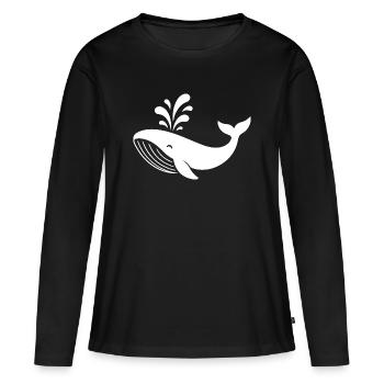 Wal - Frauen Premium Bio Langarmshirt - Schwarz - Vorne - Julia (174cm)
