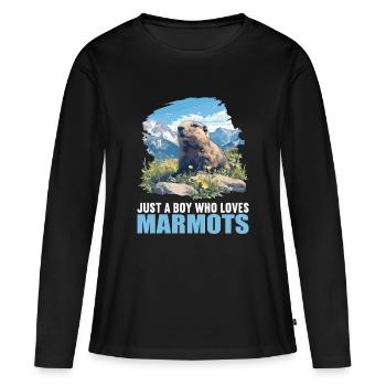 Marmottes Marmotte - T-shirt manches longues Premium bio Femme - noir - Devant - Julia (174cm)
