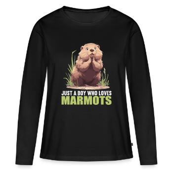 Marmottes Marmotte - T-shirt manches longues Premium bio Femme - noir - Devant - Julia (174cm)
