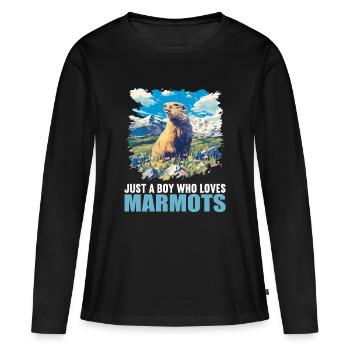Marmottes Marmotte - T-shirt manches longues Premium bio Femme - noir - Devant - Julia (174cm)
