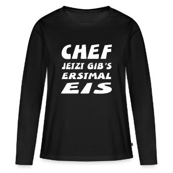 Chef - Frauen Premium Bio Langarmshirt - Schwarz - Vorne - Julia (174cm)