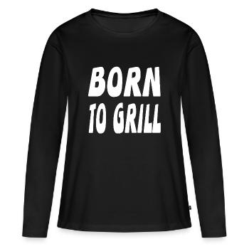 Griller - T-shirt manches longues Premium bio Femme - noir - Devant - Julia (174cm)