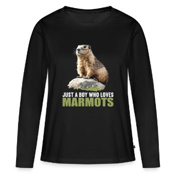 Marmottes Marmotte - T-shirt manches longues Premium bio Femme - noir - Devant - Julia (174cm)