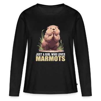 Marmottes Marmotte - T-shirt manches longues Premium bio Femme - noir - Devant - Julia (174cm)