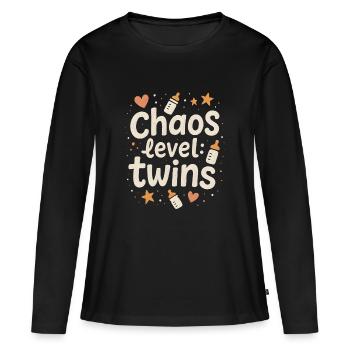 Chaos Level Gemini | Parents Baby Humor - Women's Premium Organic Long Sleeve Shirt - black - Front - Julia (174cm)