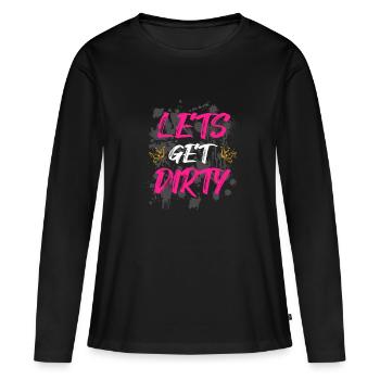On va salir la course boueuse Schlammlauf Muddy Run - T-shirt manches longues Premium bio Femme - noir - Devant - Julia (174cm)