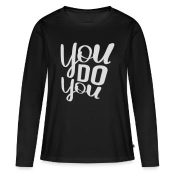 Tu fais ton drôle Confiance en toi Logo de la liberté - T-shirt manches longues Premium bio Femme - noir - Devant - Julia (174cm)