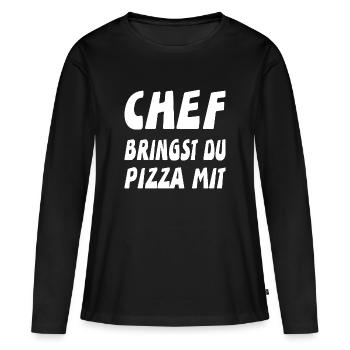 Chef - Frauen Premium Bio Langarmshirt - Schwarz - Vorne - Julia (174cm)