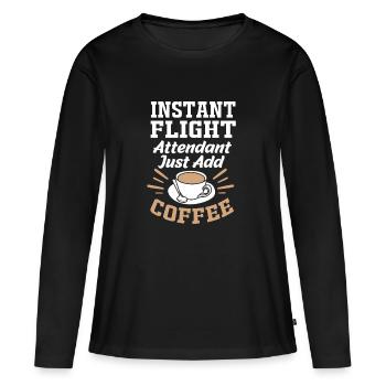 Hôtesse de l’air hôtesse de l’air - T-shirt manches longues Premium bio Femme - noir - Devant - Julia (174cm)