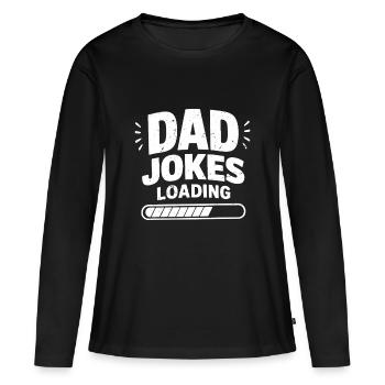 Blagues de papa en charge - T-shirt manches longues Premium bio Femme - noir - Devant - Julia (174cm)