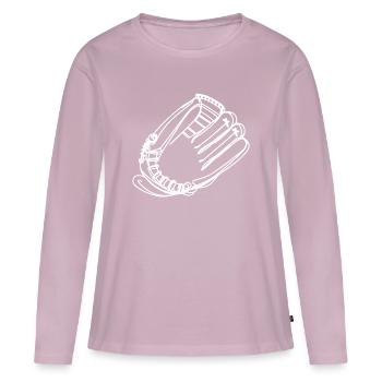 Baseball Handschuh Skizze - Frauen Premium Bio Langarmshirt - Altrosa - Vorne - Julia (174cm)