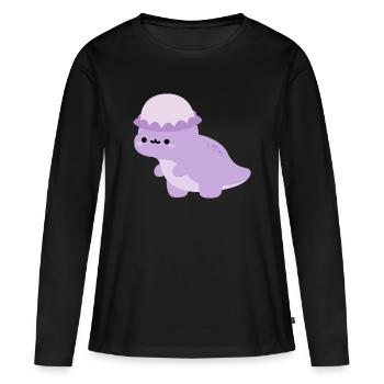 Pachycéphalosaures Dolly - T-shirt manches longues Premium bio Femme - noir - Devant - Julia (174cm)