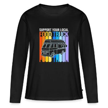 Camion de Snacks Food - T-shirt manches longues Premium bio Femme - noir - Devant - Julia (174cm)
