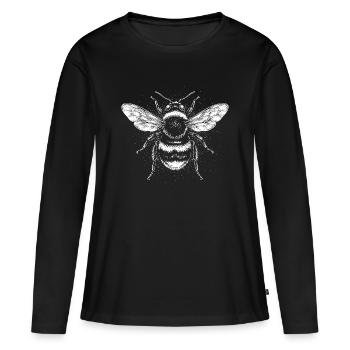 Conception monochrome de l’insecte abeille - T-shirt manches longues Premium bio Femme - noir - Devant - Julia (174cm)