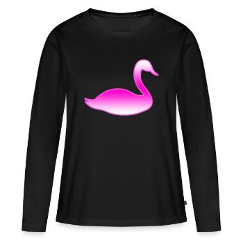 Schwan - Frauen Premium Bio Langarmshirt - Schwarz - Vorne - Julia (174cm)