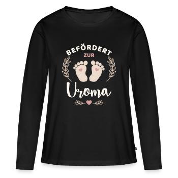 Befördert zur Uroma Frischgebackene Urgroßmutter - Frauen Premium Bio Langarmshirt - Schwarz - Vorne - Julia (174cm)