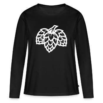 Hopfen Gerste Malz Brauerei - Frauen Premium Bio Langarmshirt - Schwarz - Vorne - Julia (174cm)