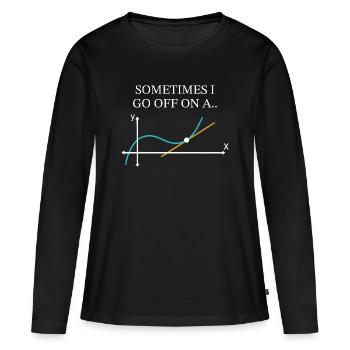 Manchmal schweife ich ab, komische Mathematik - Frauen Premium Bio Langarmshirt - Schwarz - Vorne - Julia (174cm)