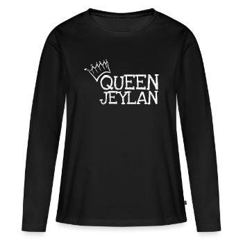 Influencer Jeylan - Women's Premium Organic Long Sleeve Shirt - black - Front - Julia (174cm)