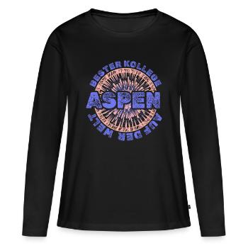 Staff Aspen - T-shirt manches longues Premium bio Femme - noir - Devant - Julia (174cm)