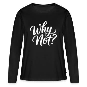 Pourquoi pas ? - T-shirt manches longues Premium bio Femme - noir - Devant - Julia (174cm)