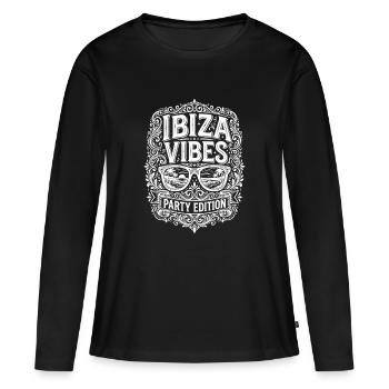 Ibiza Vibes - T-shirt manches longues Premium bio Femme - noir - Devant - Julia (174cm)
