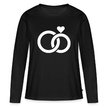 Hochzeit, Verlobung, Hochzeitsfeier - Frauen Premium Bio Langarmshirt - Schwarz - Vorne - Julia (174cm)