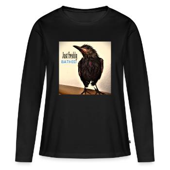 Je viens juste de me baigner - T-shirt manches longues Premium bio Femme - noir - Devant - Julia (174cm)