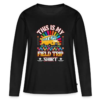 T-shirt graphique Trip Bus - T-shirt manches longues Premium bio Femme - noir - Devant - Julia (174cm)