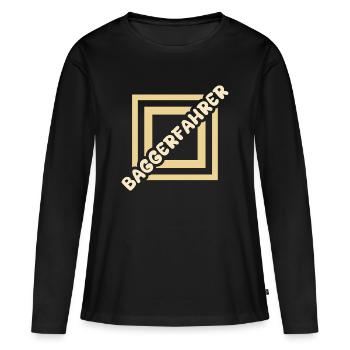 Excavator Operator - Women's Premium Organic Long Sleeve Shirt - black - Front - Julia (174cm)