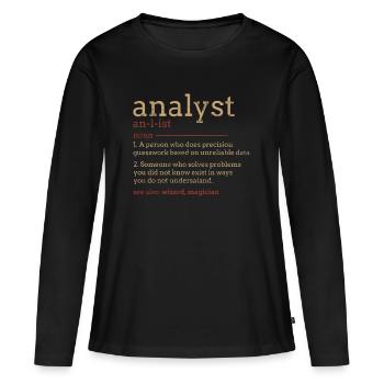 Typographie du plan d’analyste - T-shirt manches longues Premium bio Femme - noir - Devant - Julia (174cm)