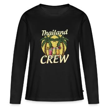 Équipage thaïlandais - T-shirt manches longues Premium bio Femme - noir - Devant - Julia (174cm)